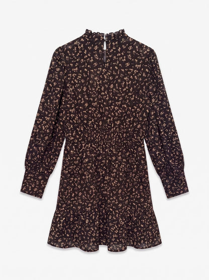 Awnoelle Ls High Neck Short Dress Brun