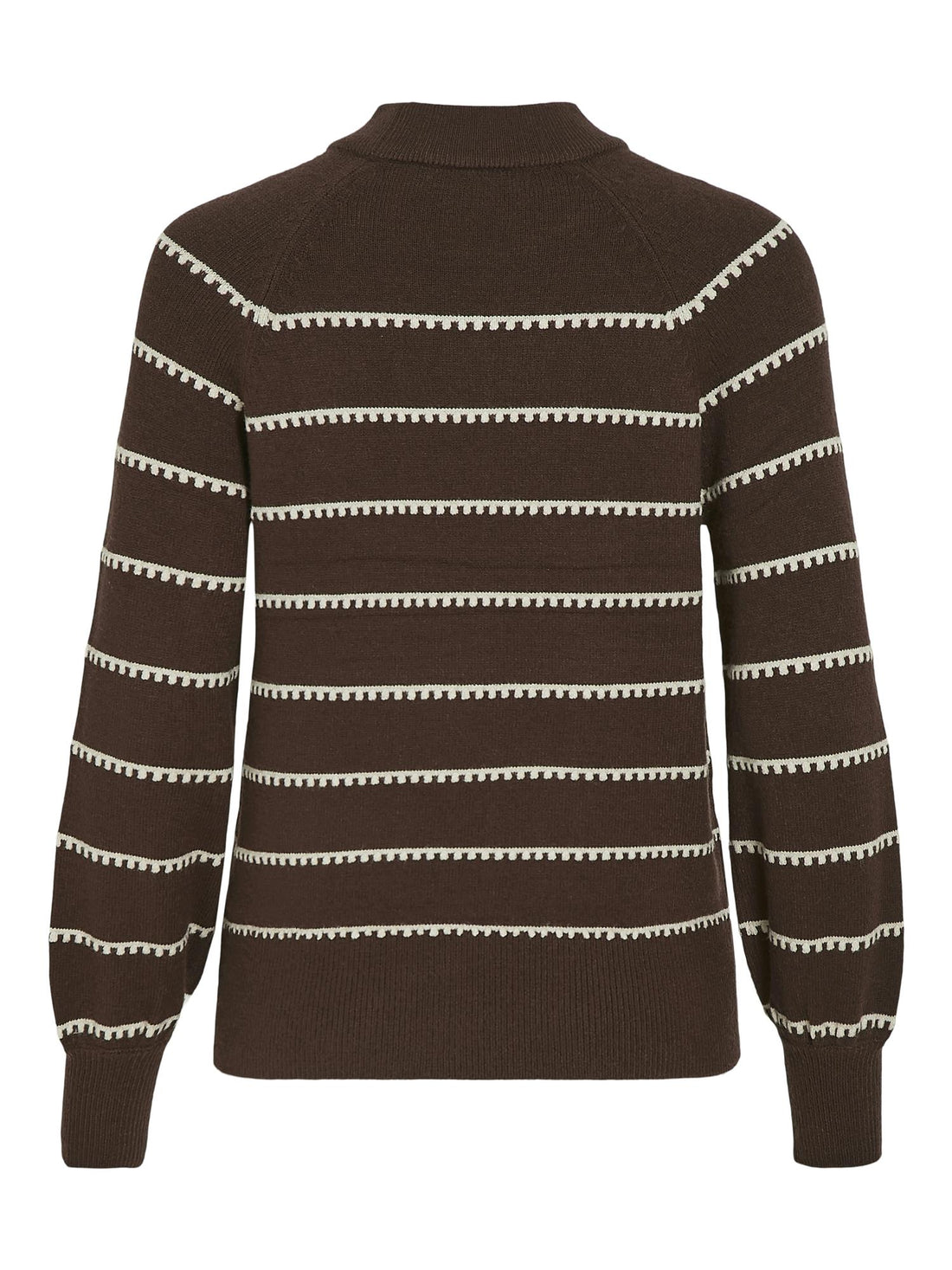 VIRIL CREW NECK L/S STRIPE KNIT TOP Coffee Bean