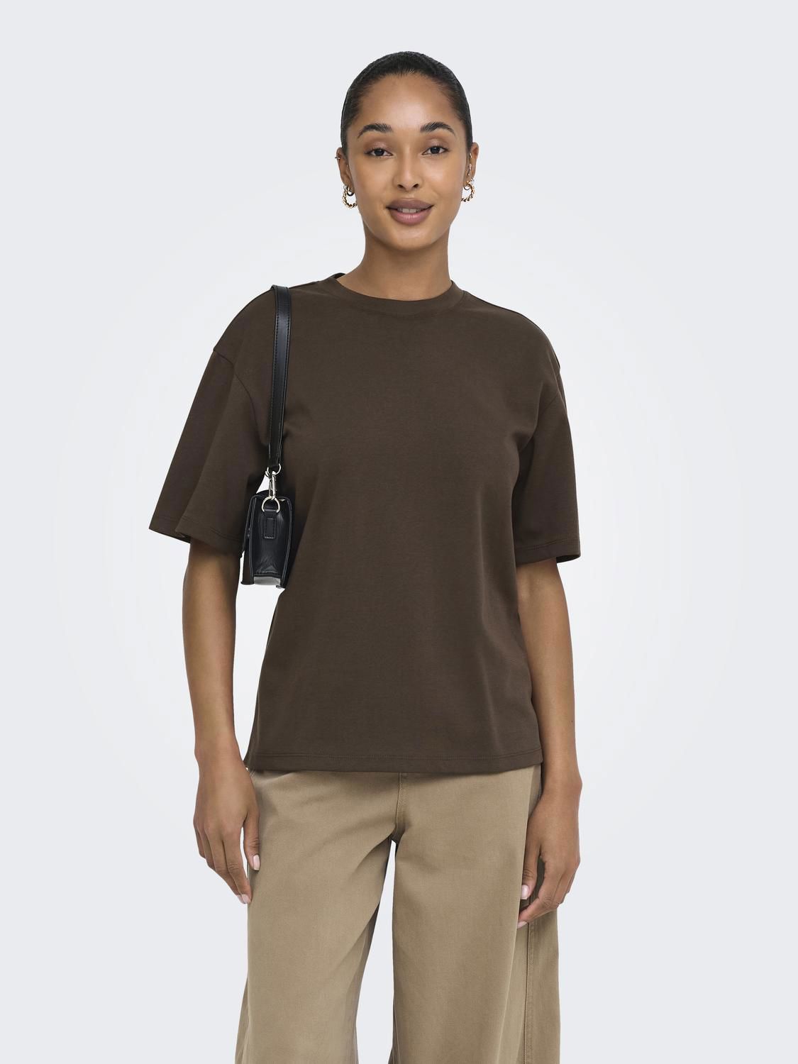 Onlsuperior Ss Oneck Loosetop Jrs Noos Brun