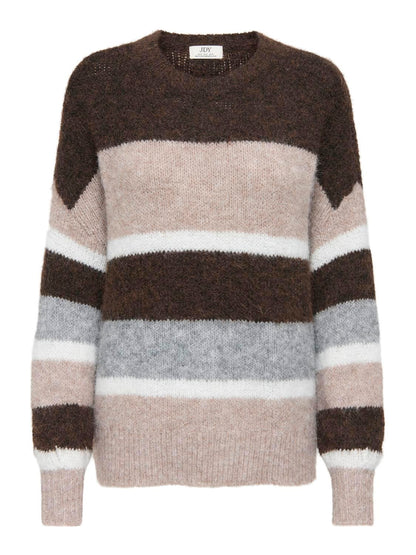 Jdyzoey Life L/s On Colorblock Pull Knt Brun
