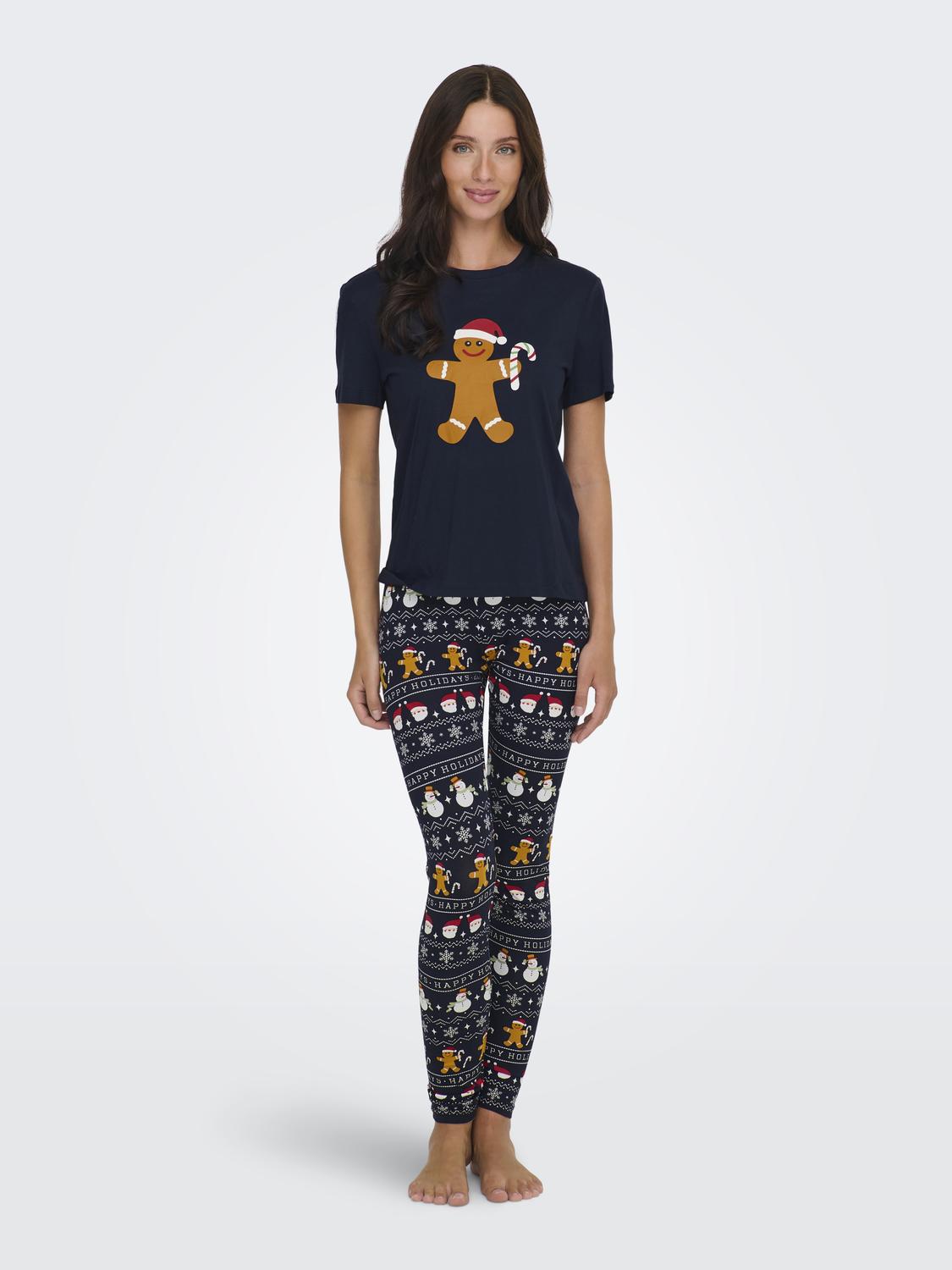 Onlxmas Elfi Life Top/leggings Set Csjrs Mørkeblå