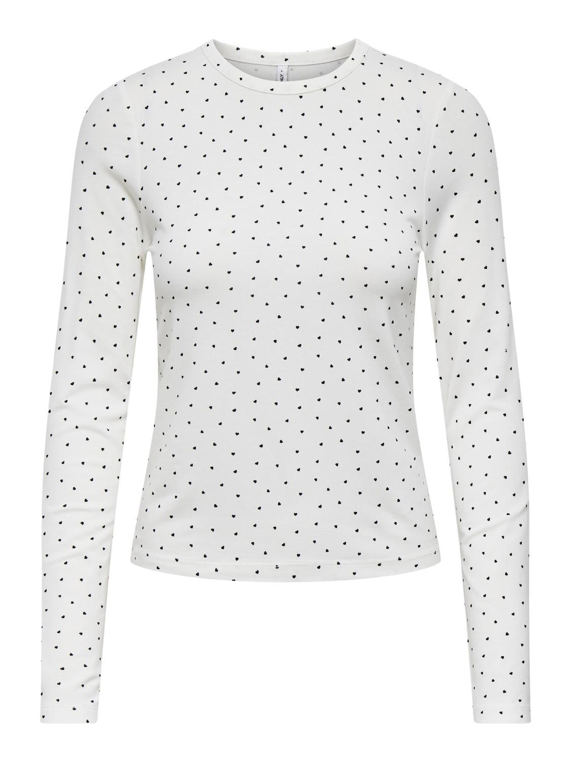 Onlnina L/s Aop Top Jrs Hvit