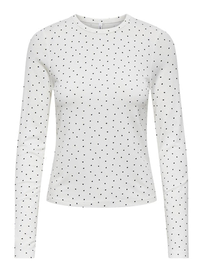 Onlnina L/s Aop Top Jrs Hvit
