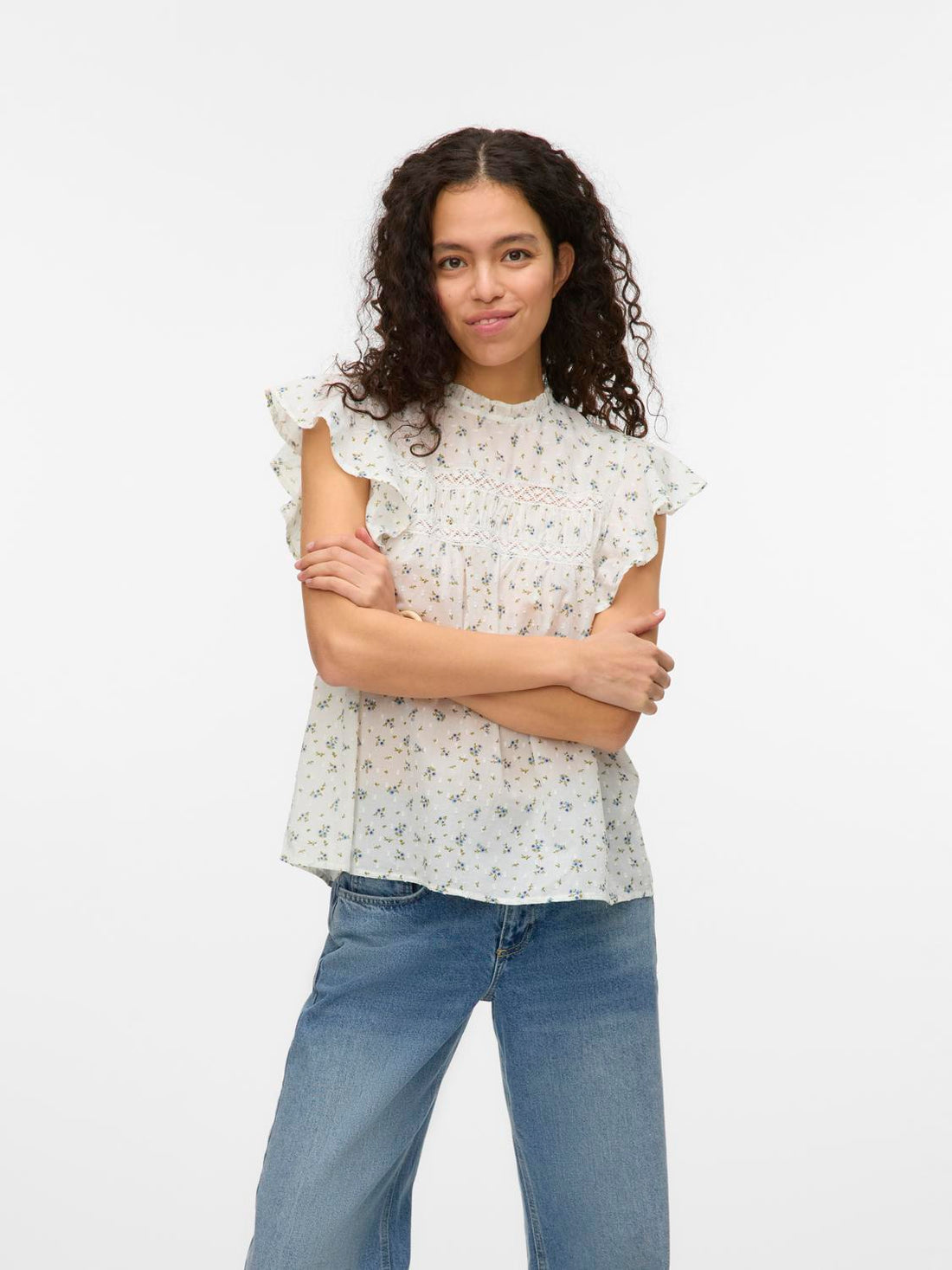 VMTRINE SL LACE TOP WVN GA NOOS Blå