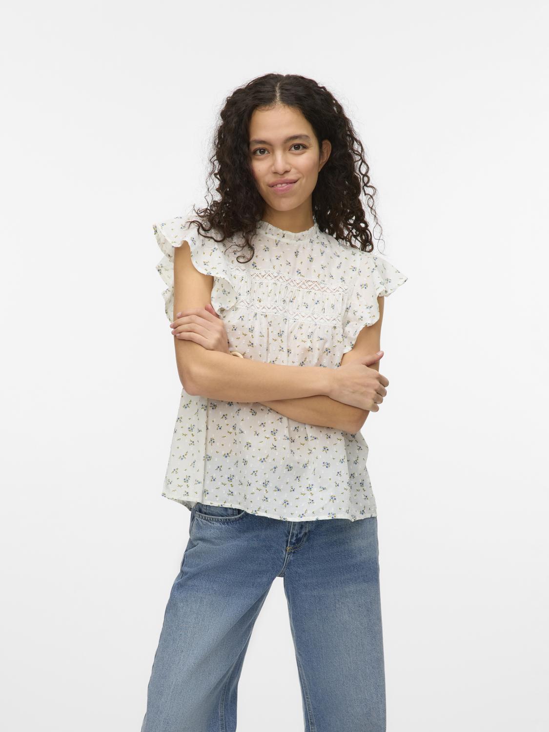 VMTRINE SL LACE TOP WVN GA NOOS Blå