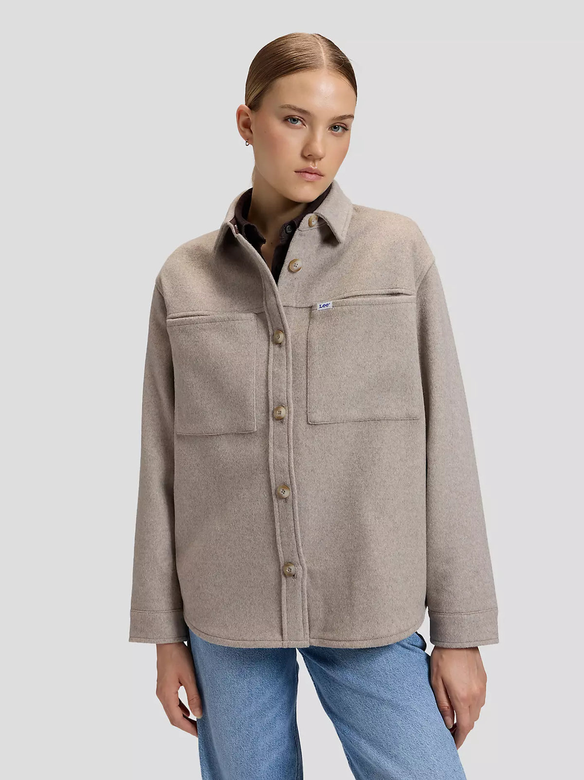 Relaxed untility overshirt Beige