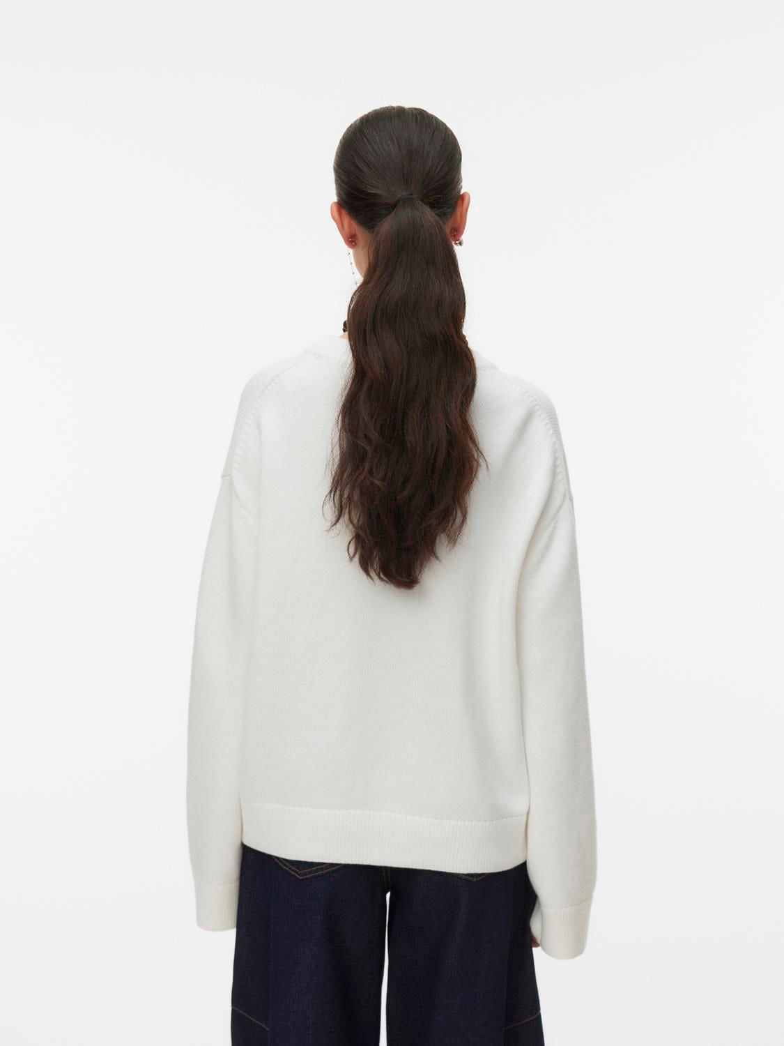 Awlaura Ls Crew Neck Knit Pullover Hvit
