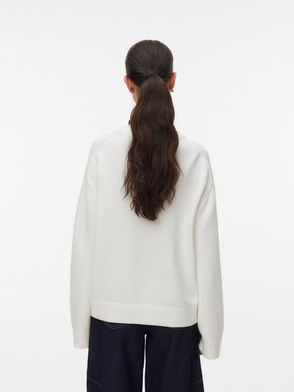 Awlaura Ls Crew Neck Knit Pullover Hvit