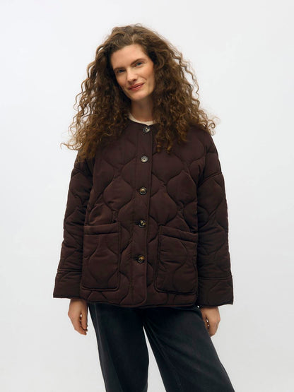 Objallie Ls Lo Quilted Jacket Noos Brun