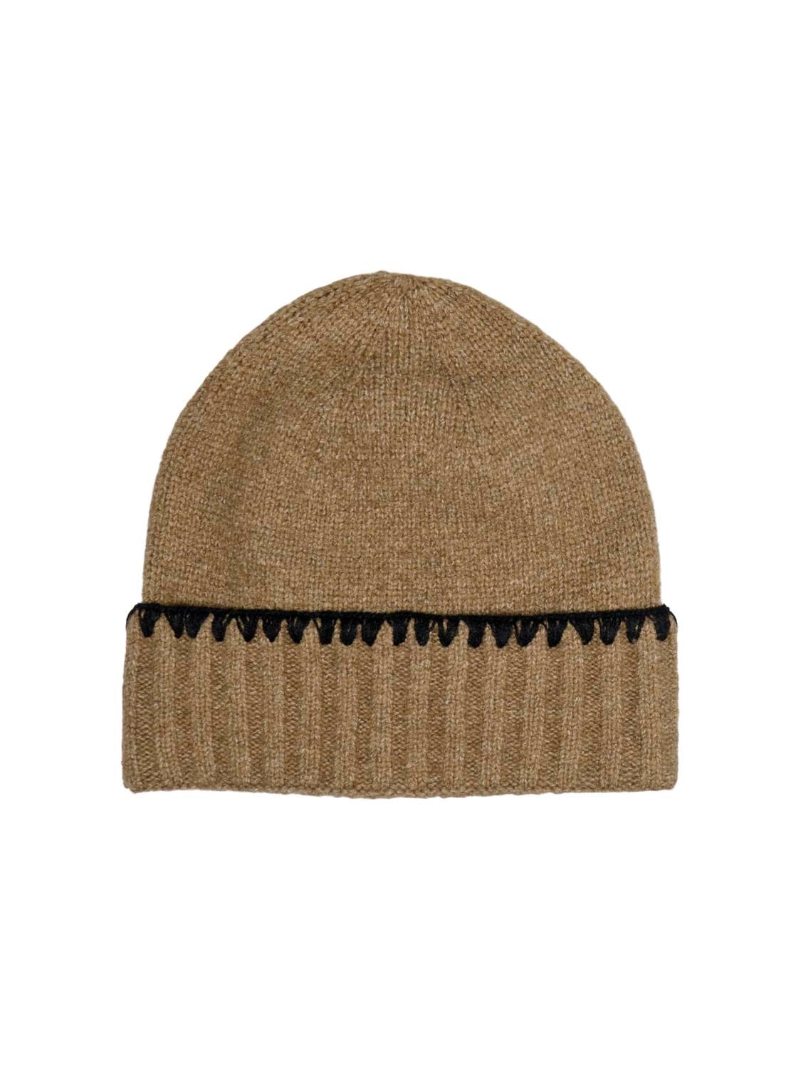 Onllea Life Embroidery Beanie Cc Beige