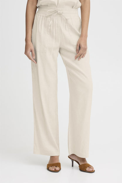 Pzluca Pant Full Length, Wide Beige