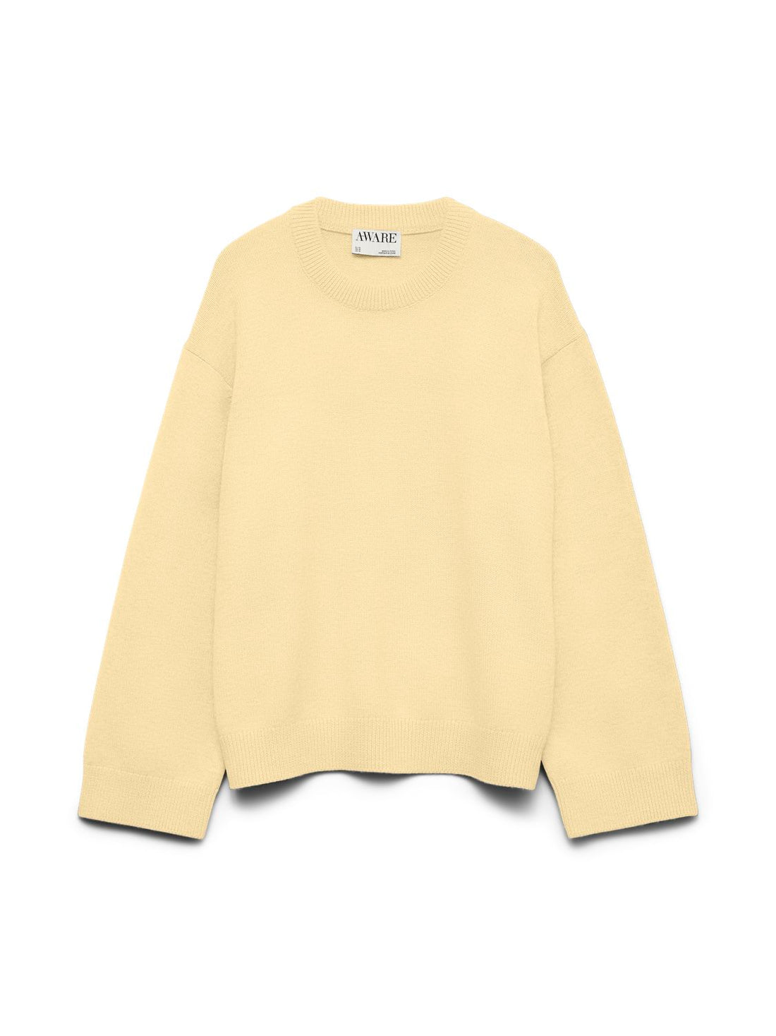 Awlaura Ls Crew Neck Knit Pullover Gul