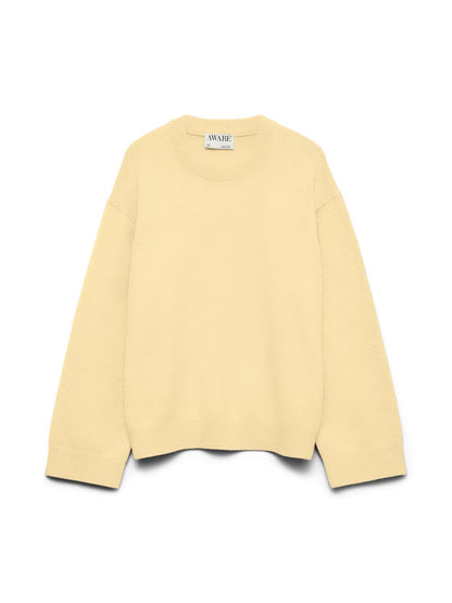 Awlaura Ls Crew Neck Knit Pullover Gul