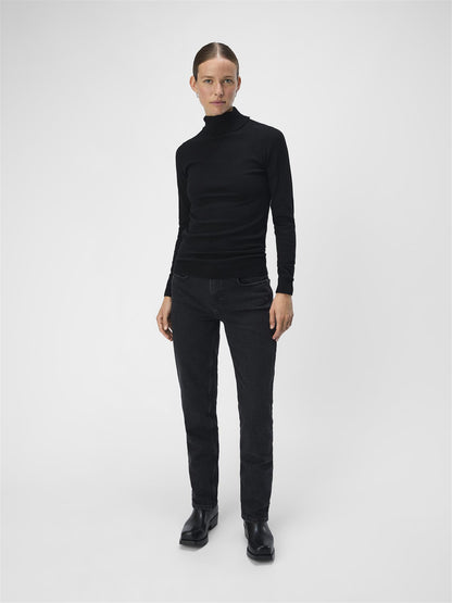 OBJTHESS L/S ROLLNECK KNIT PULLOVER NOOS Black