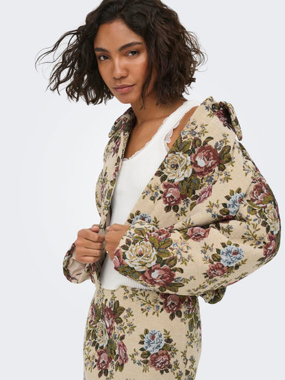 Jdyflola L/s Jacquard Jacket Wvn Hvit