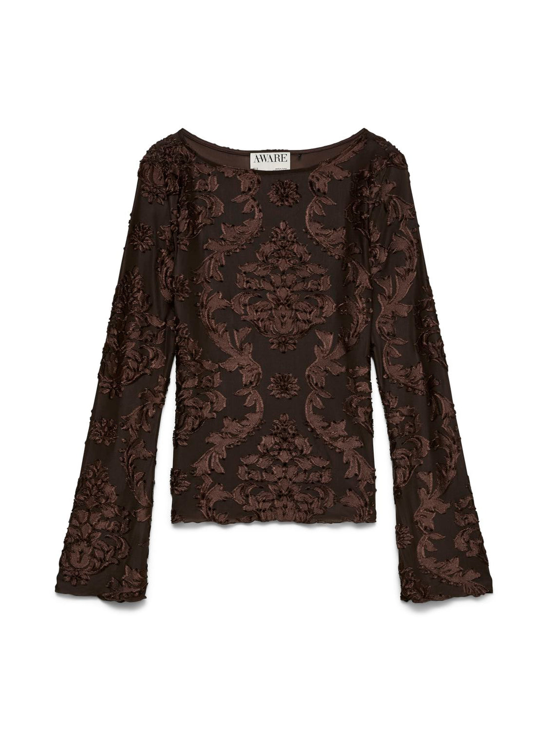 Awdakota Ls Boatneck Top Brun