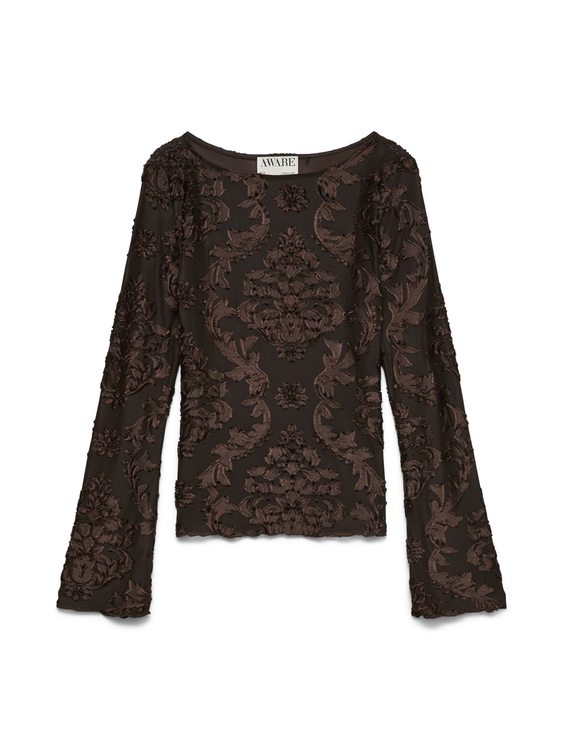 Awdakota Ls Boatneck Top Brun