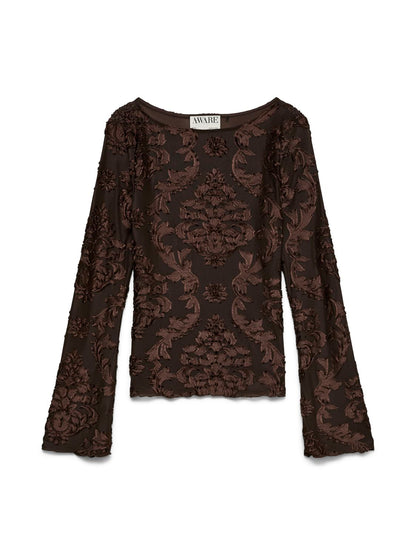 Awdakota Ls Boatneck Top Brun