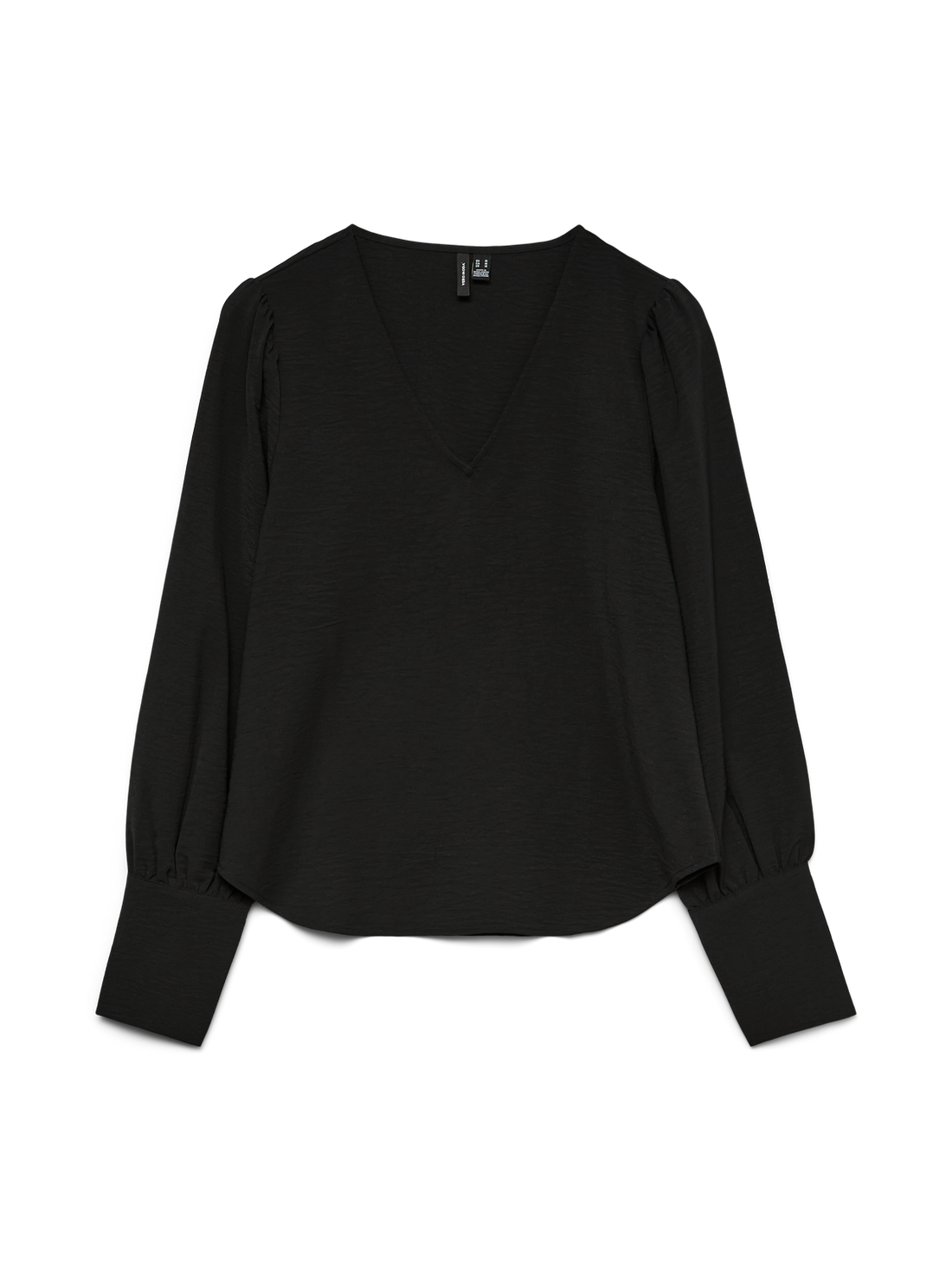 Vmesme Ls V-Neck Top Wvn Ga Svart