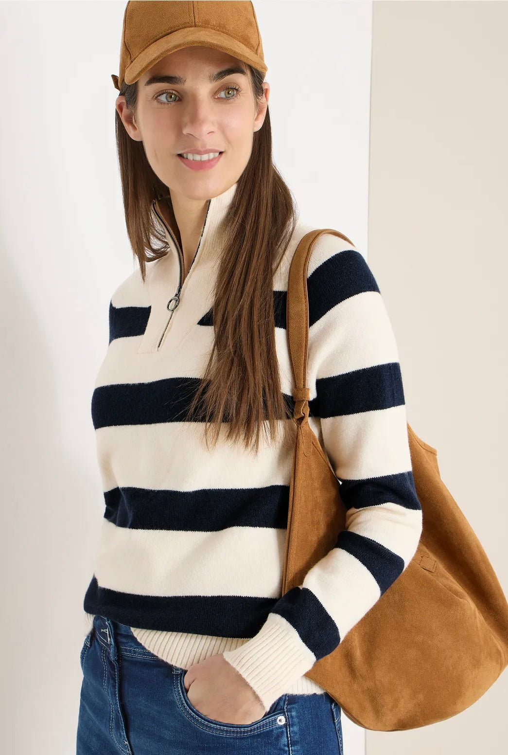 Cosy striped troyer Blå