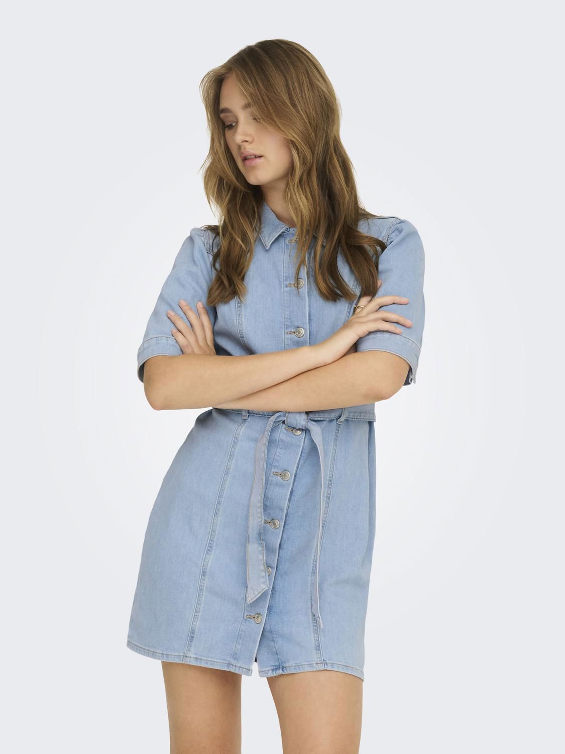 Onlvibbe Ss Belt Dnm Dress Akm Blå