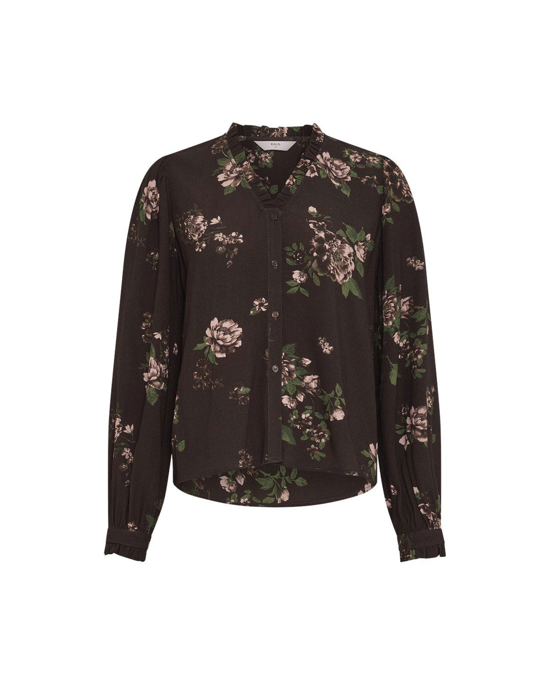 Rausirene V Shirt Aop Brun