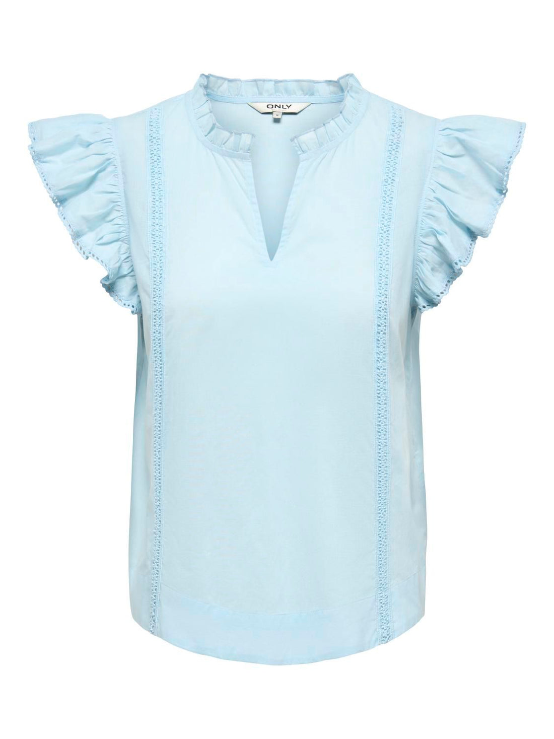 Onltea-Idris S/l Frill Tape Top Wvn Blå