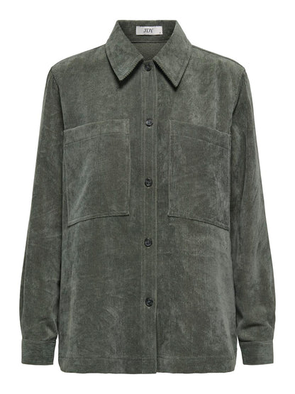 Jdyulla Ohio L/s Loose Shirt Wvn Dia Mørkegrå
