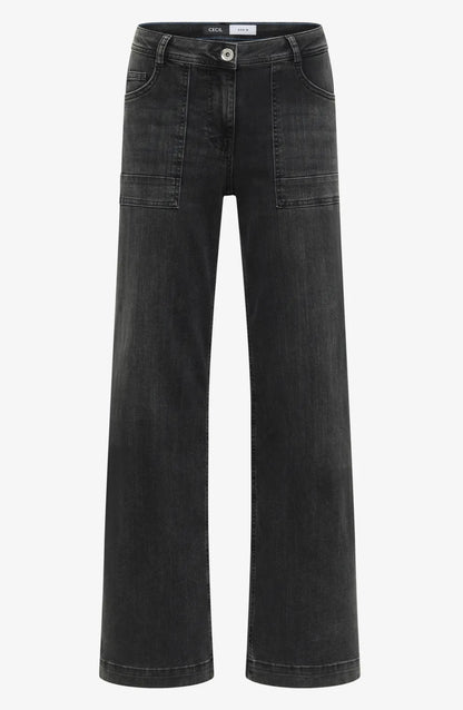 Neele flare grey patch Mørkegrå