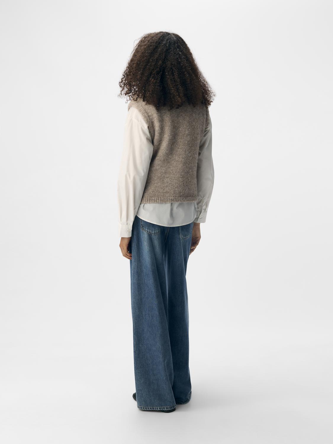 Objsaggia Re Knit Vest Cardigan Noos Beige