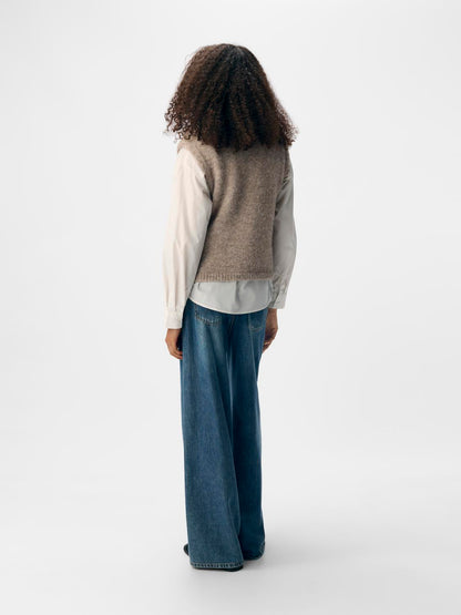 Objsaggia Re Knit Vest Cardigan Noos Beige