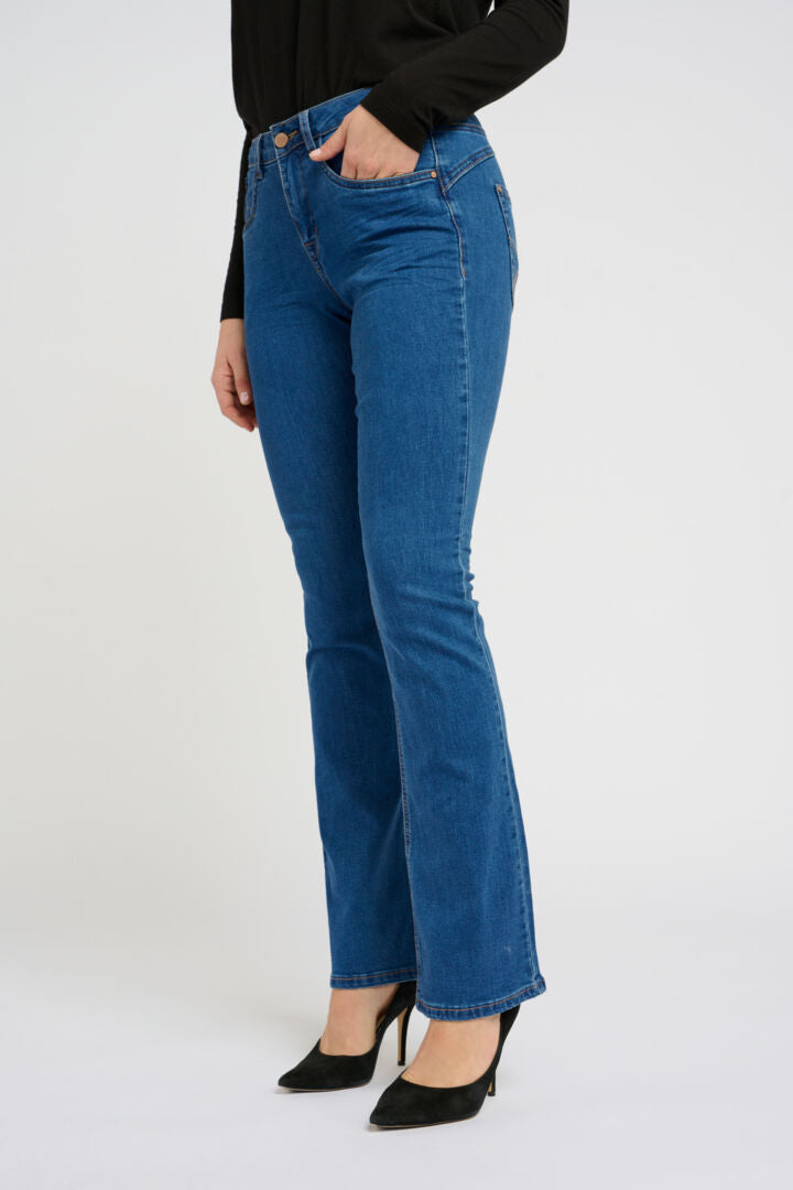 CRLONE BOOTCUT JEANS -coco fit Blå