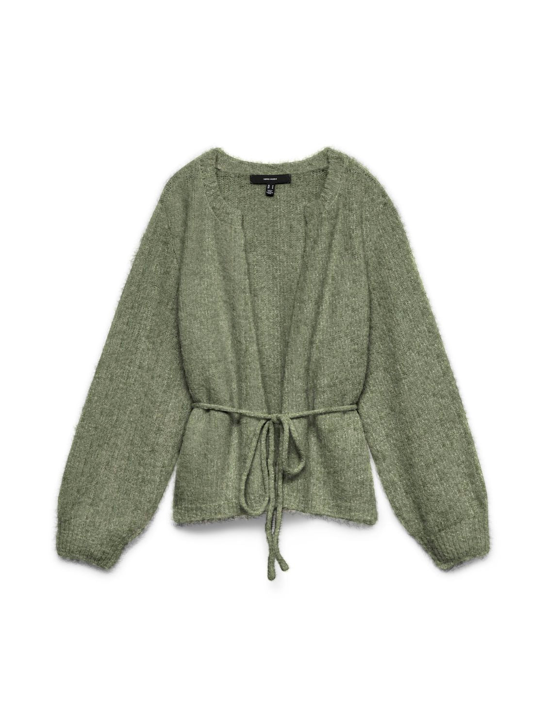 Vmberry Ls O-Neck Tie Cardigan Noos Grønn