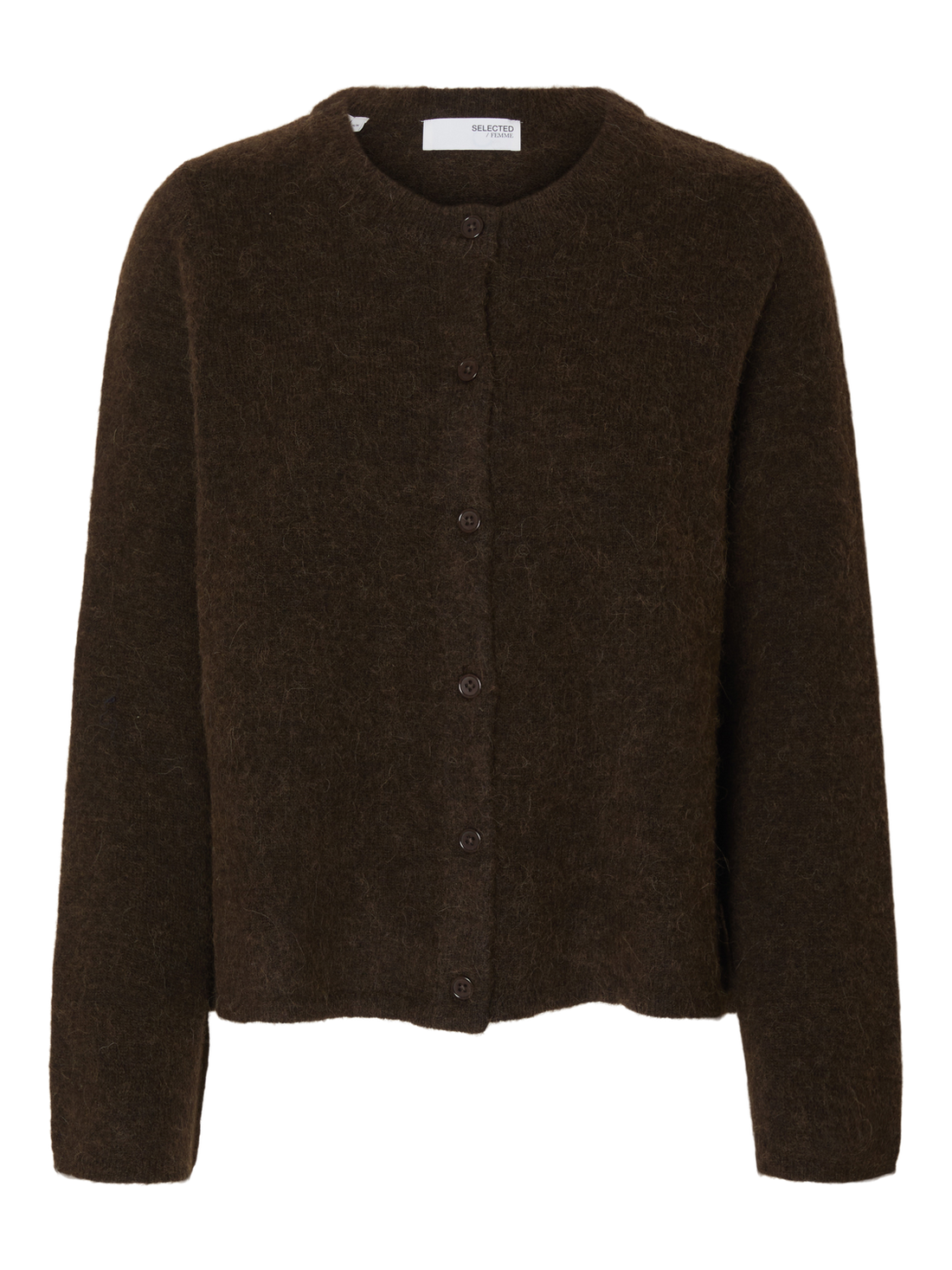 Slflulu New Ls Knit Cardigan Noos Mørkebrun