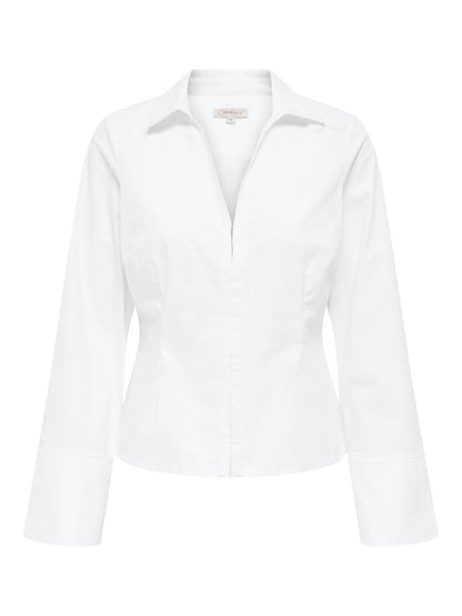 Onlbeya Ls Fitted Hook Shirt Wvn Hvit