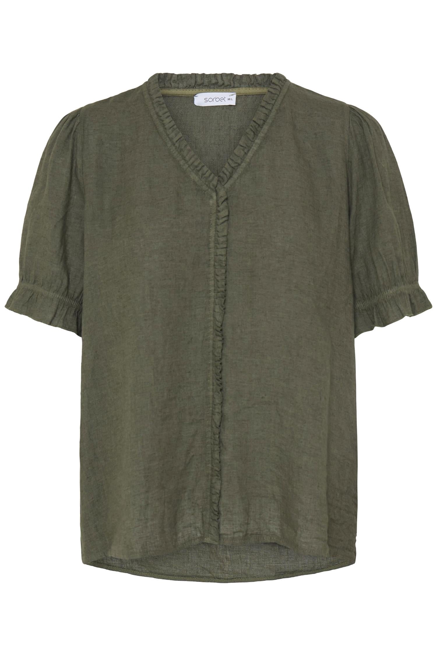 Sbfontanelle Ss Flounce Blouse Grønn