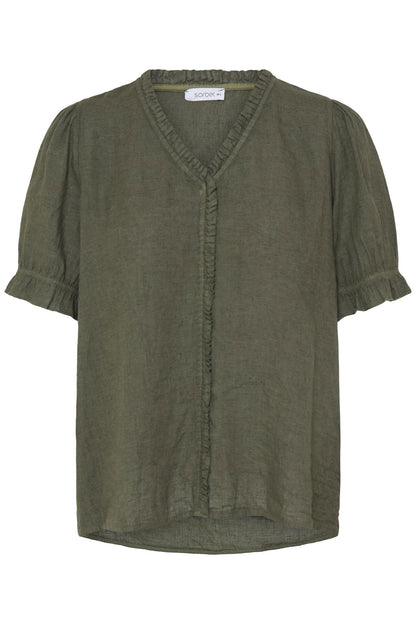 Sbfontanelle Ss Flounce Blouse Grønn