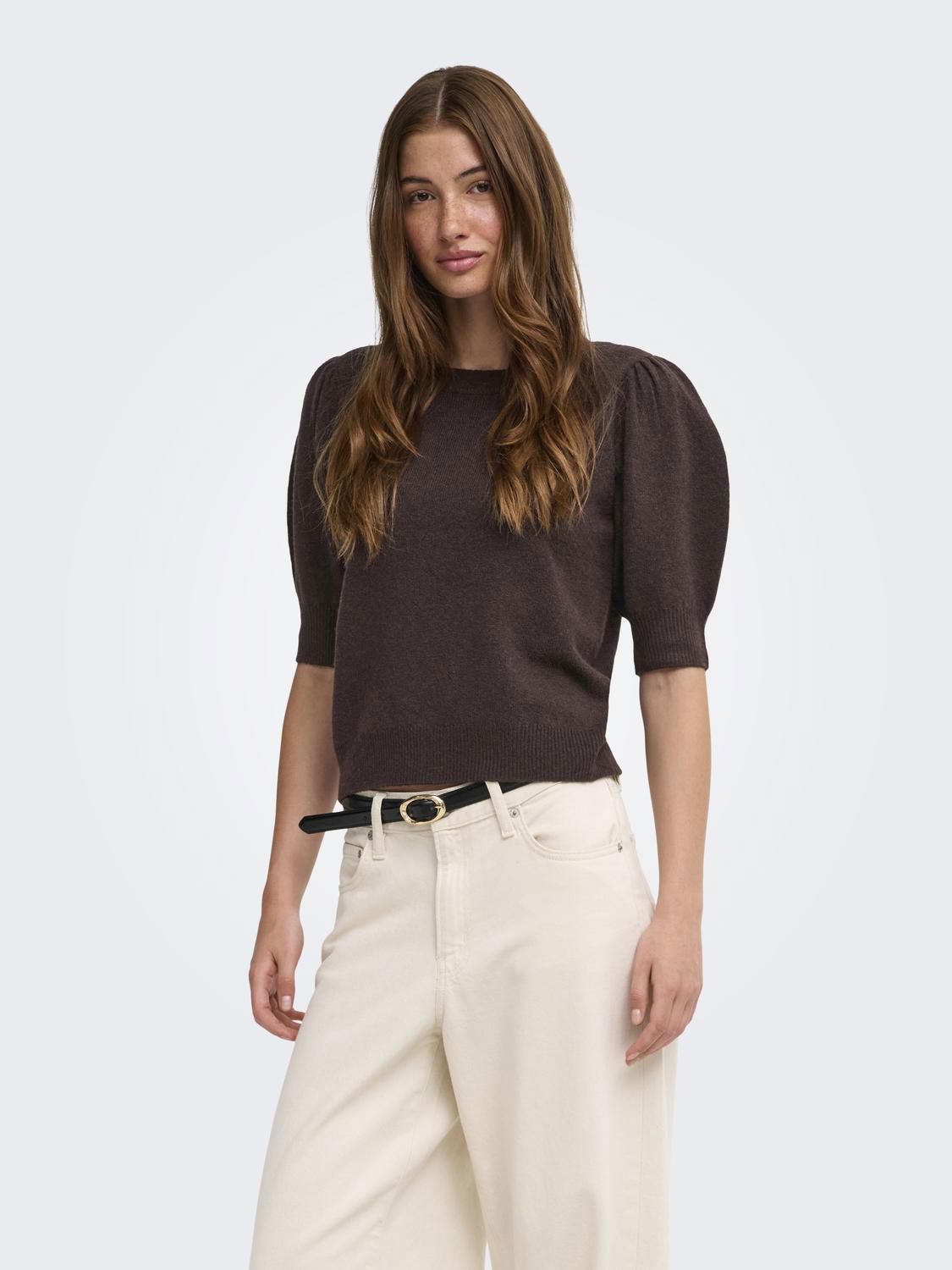Onlrica 2/4 Pullover Knt Noos Brun