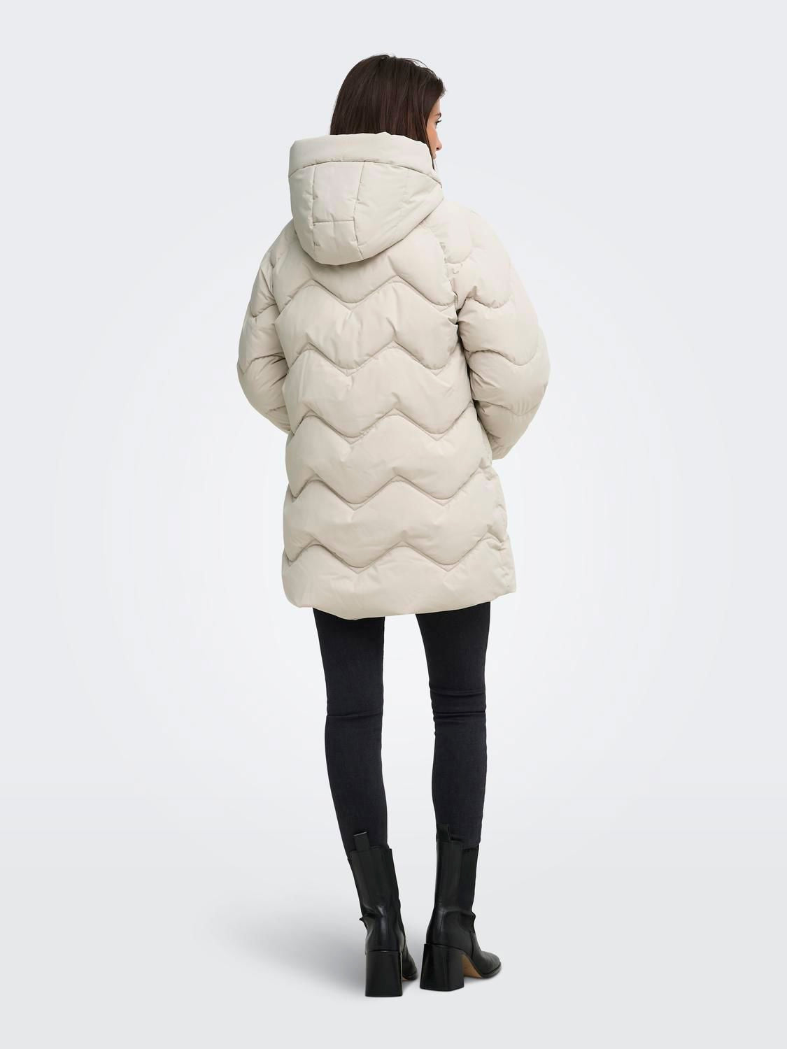 Jdypower Long Hood Puffer Otw Hab Beige