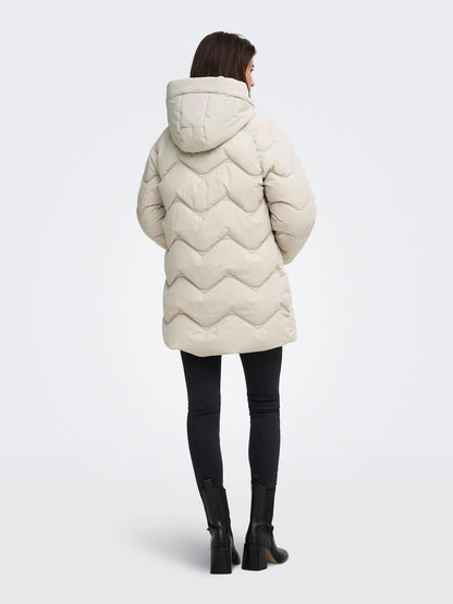 Jdypower Long Hood Puffer Otw Hab Beige