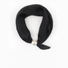 SOLID COLOUR SCARF&PEARL Svart