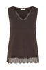 Cralvaia Jersey Lace Top Brun