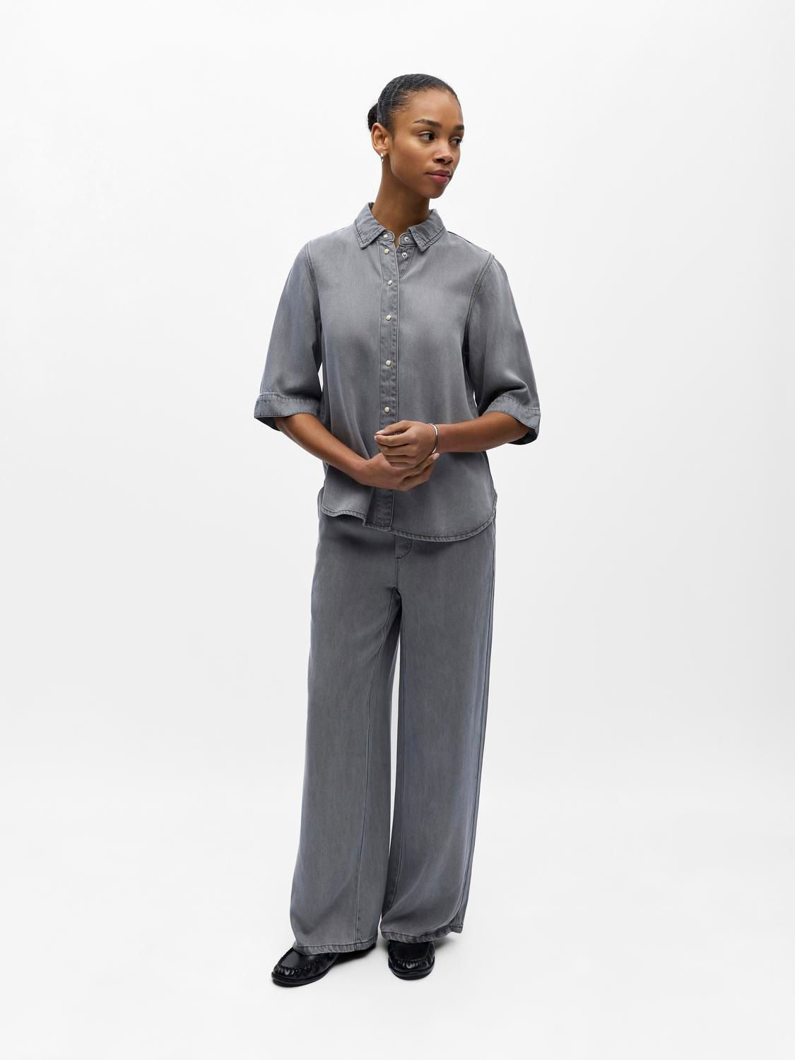 Objframe 2/4 Re Denim Top Noos Grå