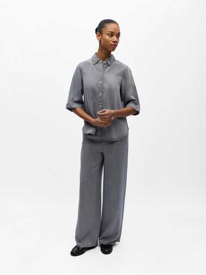 Objframe 2/4 Re Denim Top Noos Grå