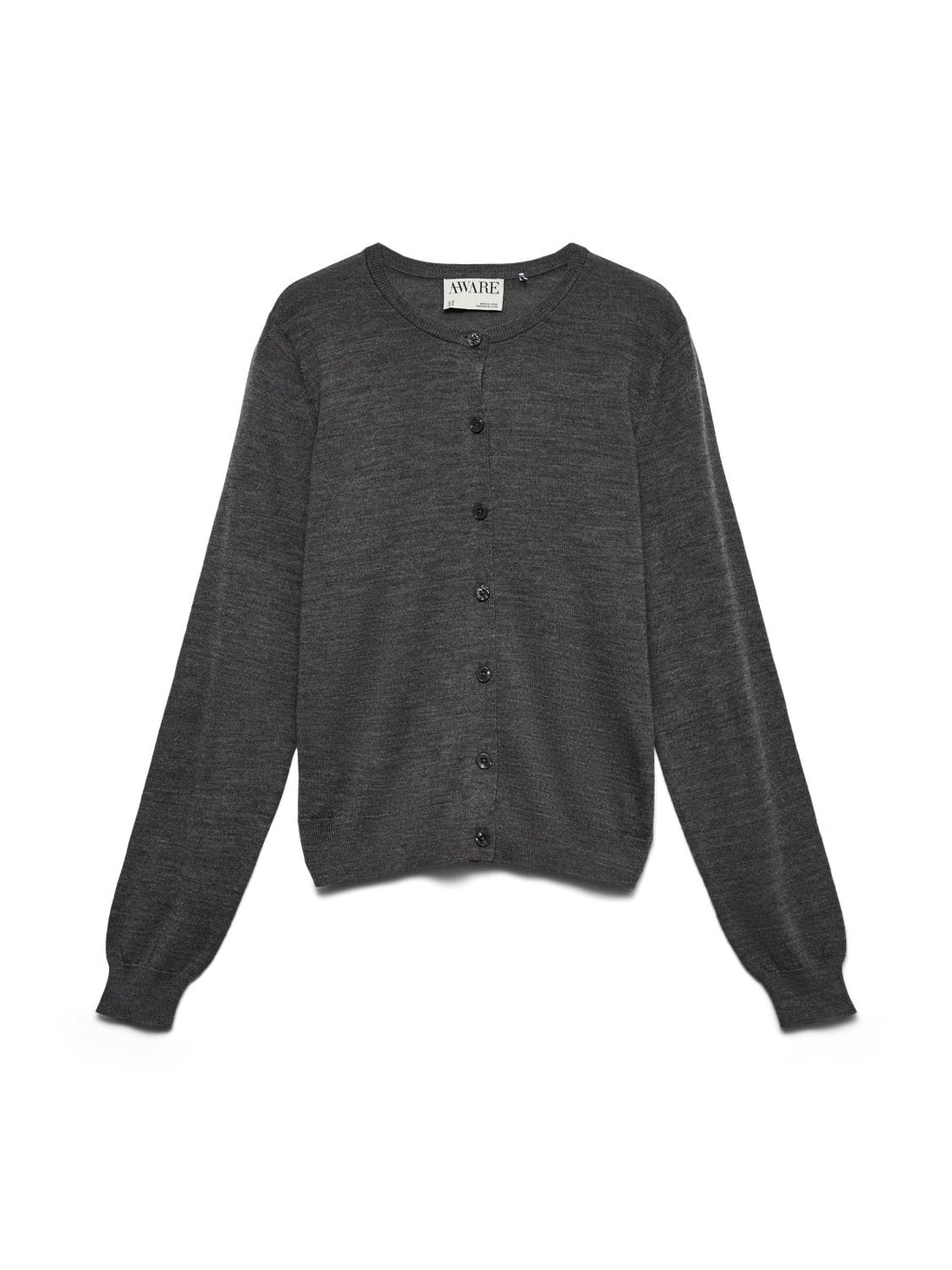 Awcara Ls O-Neck Wool Cardigan Noos Grå