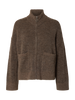 Slwsia Ras Ls Knit Zipper Cardigan Noos Brun