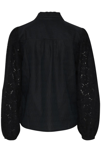 Crliselin Lace Blouse Mørkeblå