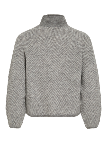 Vilory High Neck L/s Knit Top - Noos Mellomgrå