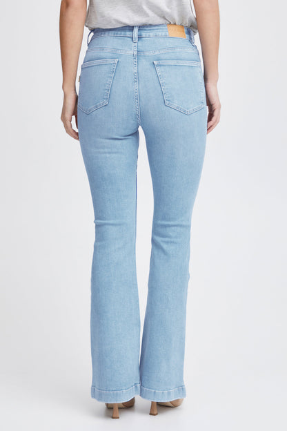 Pzbecca Uhw Bootcut Leg Blå