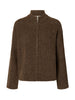 Slwlulu Cable Ls Knit Zipper Cardigan Brun